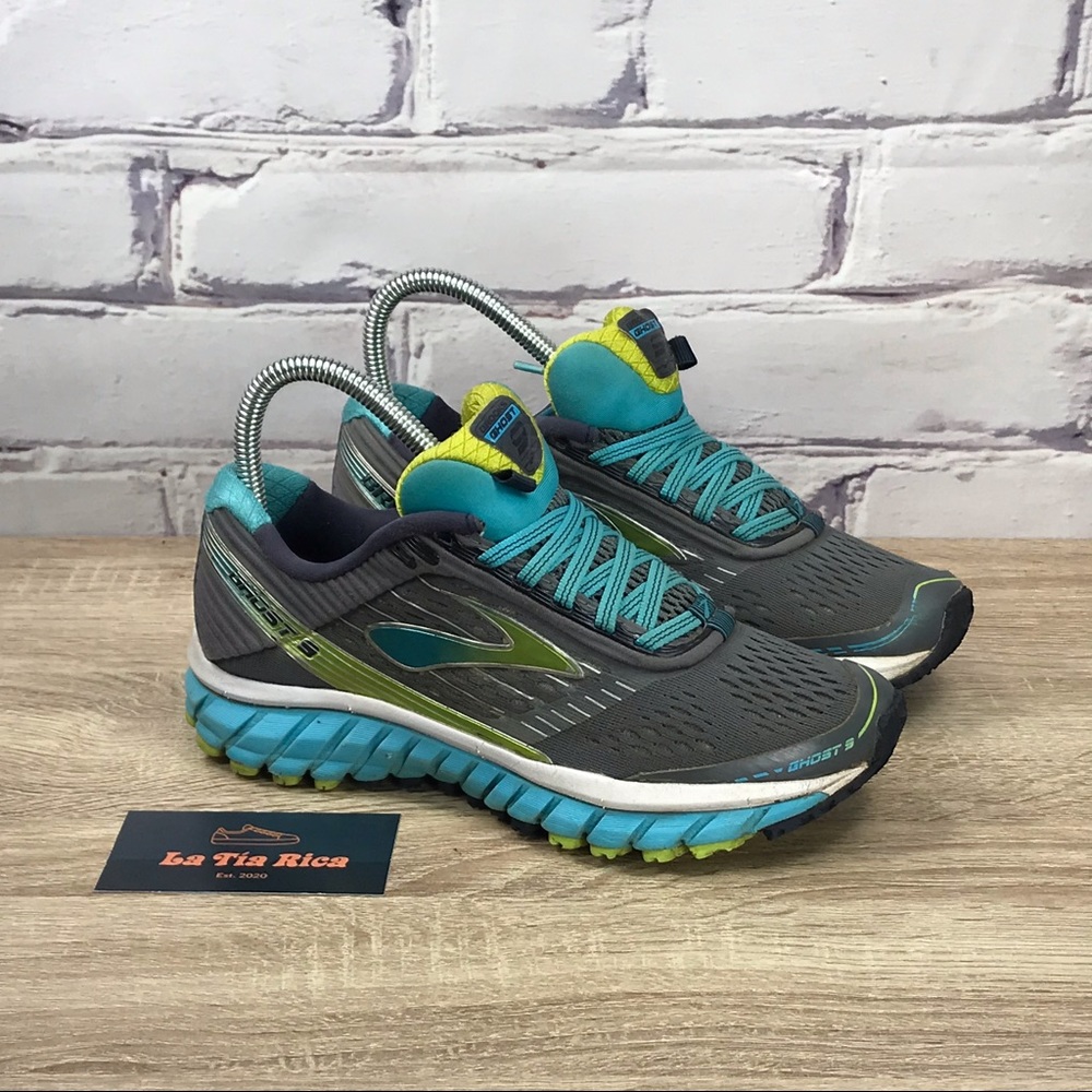 Brooks Ghost 9 Gray Blue Running Shoes